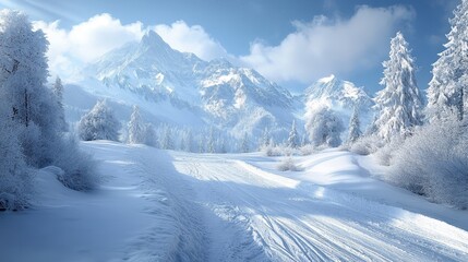 action cam pov footage skiing downhill in the winter mountains