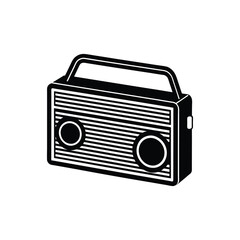 Retro Vintage Radio Vector - Classic Design on White Background Illustration