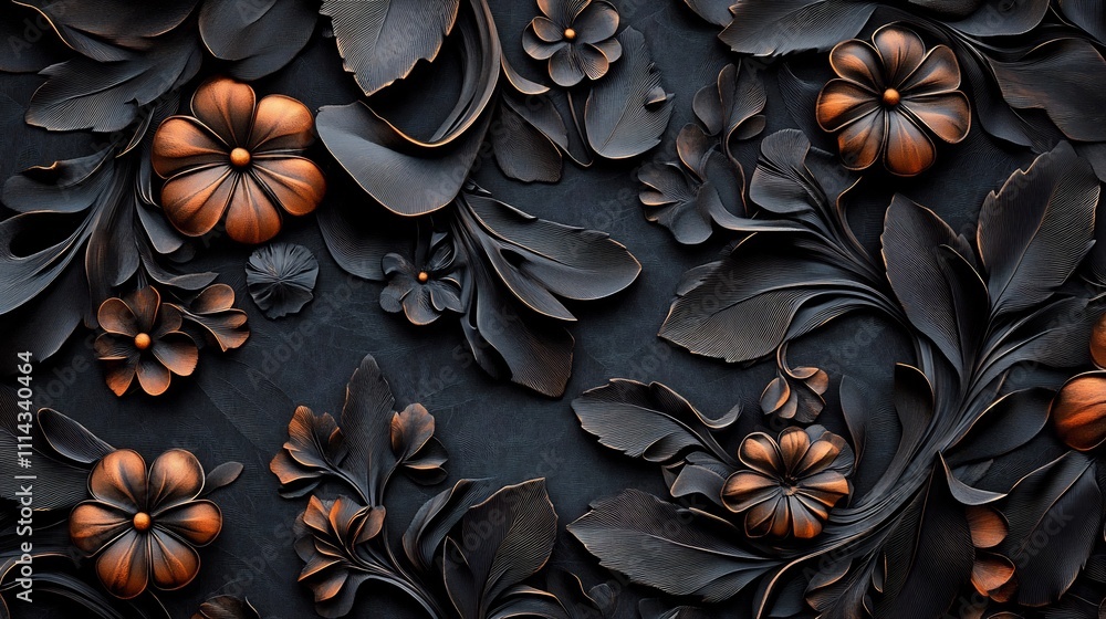 Poster captivating abstract fractal patterns with intricate designs and bold details on a dark background