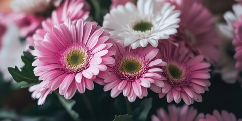 Fototapeta premium Pink and White Flowers in Vase