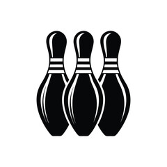 Fototapeta premium bowling pins and ball silhouette icon vector illustration