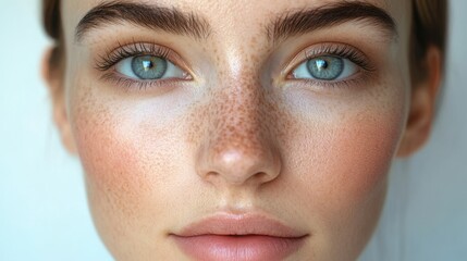 Fototapeta premium Woman's face before and after face treatment