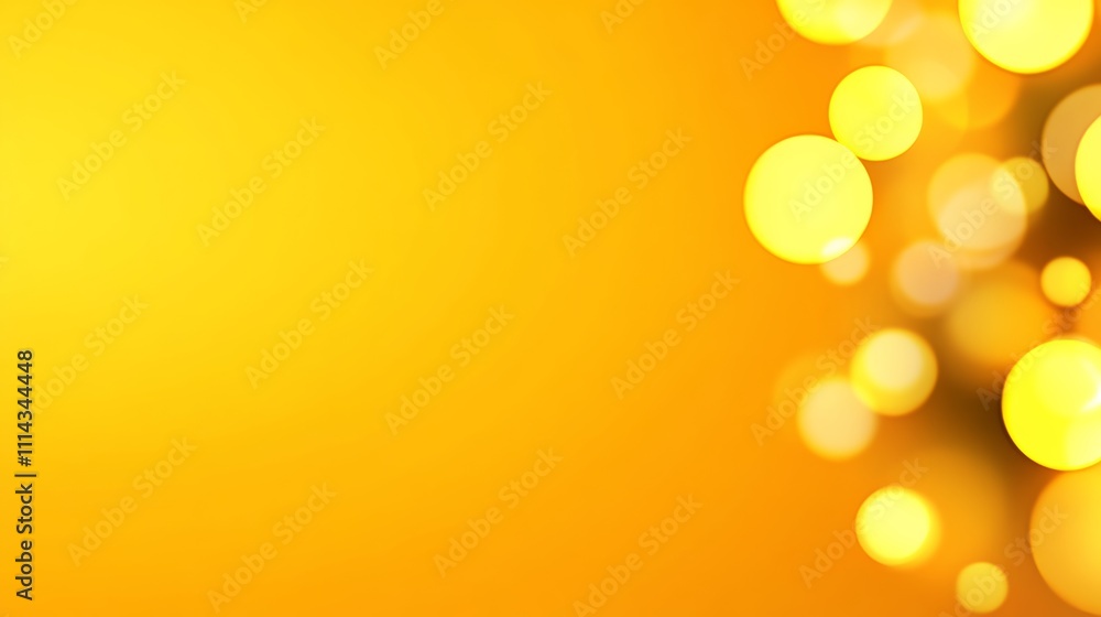 Poster blurry image of gold and black with many small circles. the circles are yellow and they are scattere