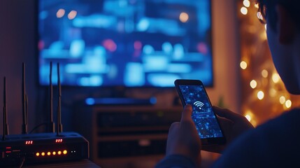 Connecting to the Digital World: A Person Configuring Home Wifi Network