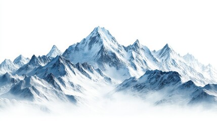 Obraz premium Snow-Covered Mountain Range in Winter on transparent