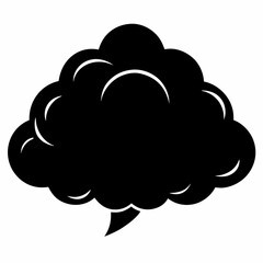 Cloud vector silhouette black design white background