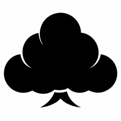 Cloud vector silhouette black design white background
