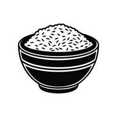 bowl of rice silhouette icon vector illustration