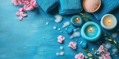 Serenity and relaxation captured in a soothing spa setting with soft candles and spa essentials