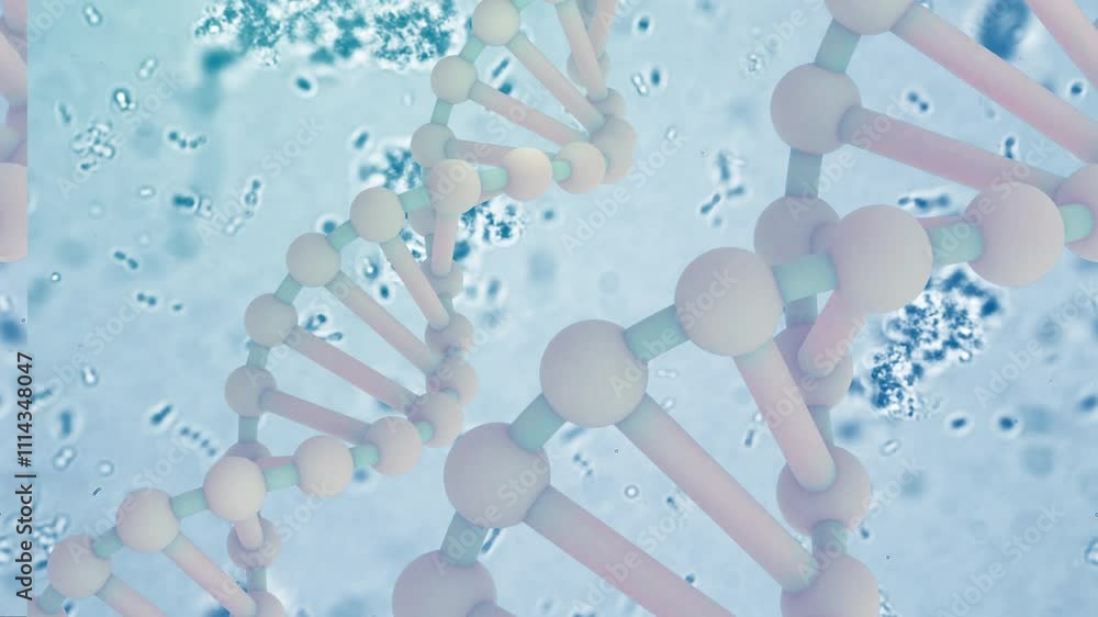 Poster a close-up view of the dna double helix structure, showcasing the genetic code and building blocks o