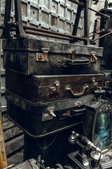 Vintage suitcases. Flea market