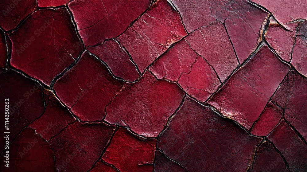 Aufkleber rich crimson leather texture showcases intricate patterns and deep color variations in a stylish and