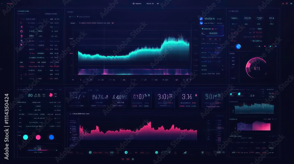 Poster A digital coin market interface with scrolling prices of various cryptocurrencies.