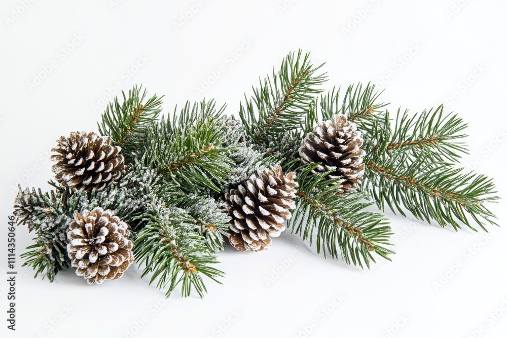 Poster a cluster of pine cones sits atop a tall pine tree, surrounded by lush greenery