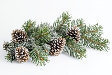 A cluster of pine cones sits atop a tall pine tree, surrounded by lush greenery