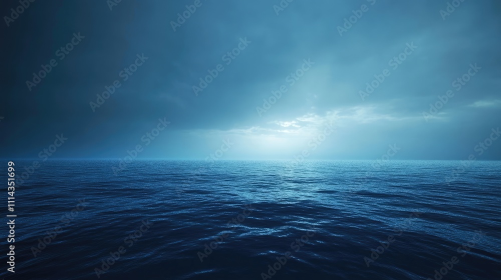Aufkleber abstract dark blue background complemented by a panoramic ocean view, creating a serene atmosphere. 