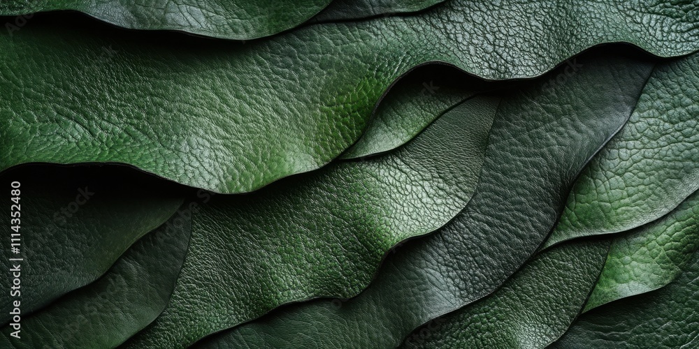 Poster textured green layers creating a stunning abstract pattern in nature inspired design