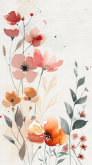 Minimalist watercolor mother's day invitation design featuring floral elements