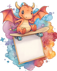 Vibrant Chinese Dragon Doodles, Playful and Whimsical 2D Illustrations for Posters, Tags, and Banners