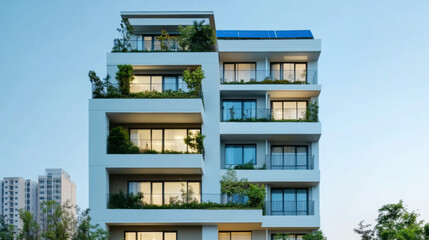 Obraz premium Eco friendly and clean energy high rise apartment