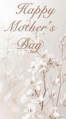 Elegant mother's day design with minimalist floral aesthetic for greeting cards