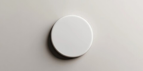 Circular white button or pin badge cutout design, characterized by its round shape and clean edges, perfect for customization or branding purposes.