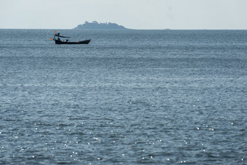 crab fishing boat off the fish market. Kep, Cambodia