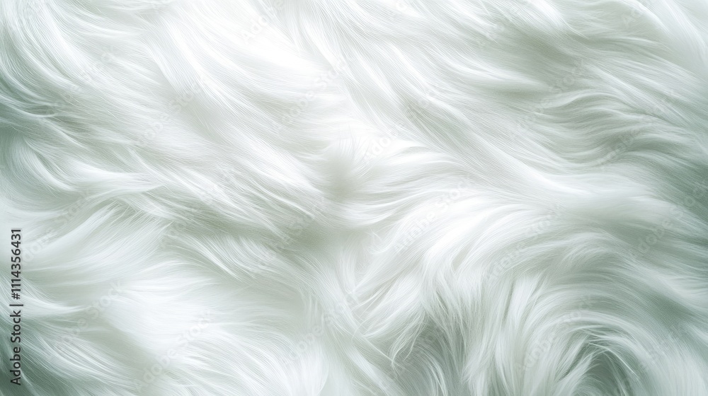 Poster jagged smooth brush strokes create an abstract representation of white fur in a fractal art style, e
