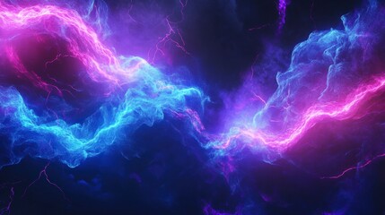 Obraz premium Abstract Nebula Cosmic Energy Flow - Pink and Blue Swirls