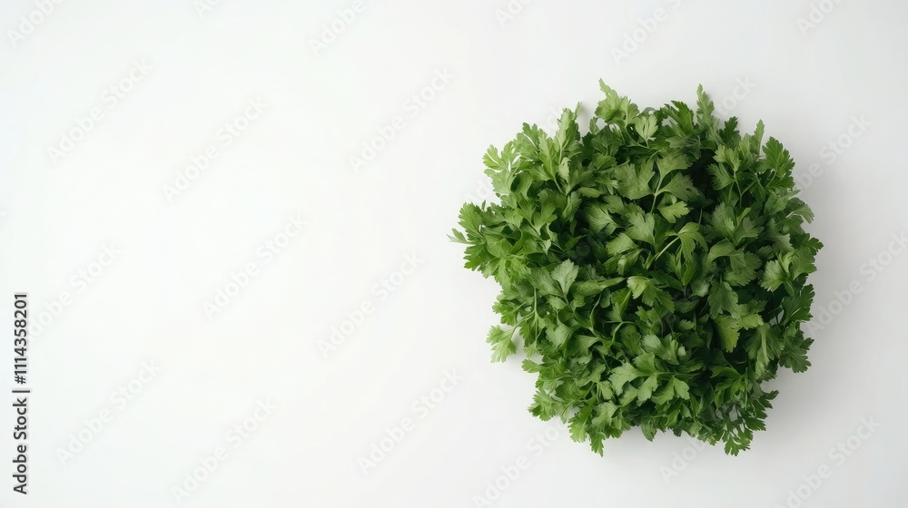 Poster square frame filled with fresh herbs on a clean white background, perfect for highlighting herbs whi