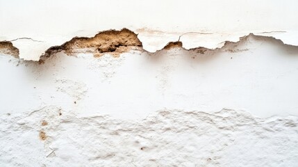Obraz premium A visible stain disrupts the appearance of a white wall, emphasizing the concept of repair. This image illustrates the concept of repair with ample copy space.