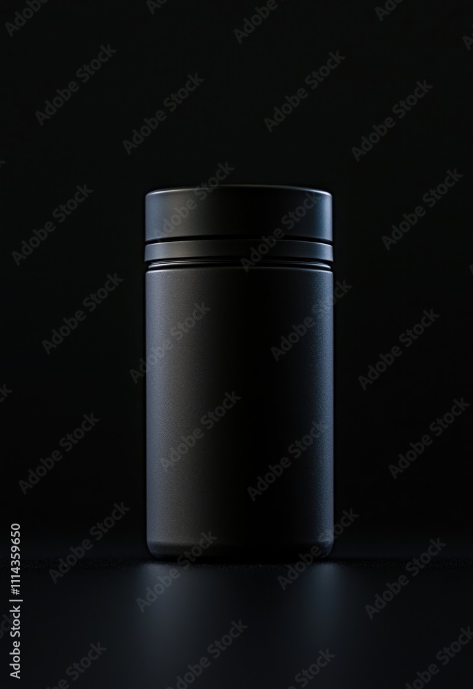 Poster a product shot with an item displayed against a simple black background, bringing focus to the produ