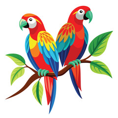 Fototapeta premium two parrots on a branch