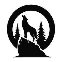 Fototapeta premium black and white wolf