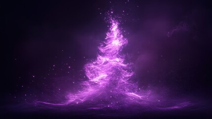 Blurry christmas tree icon shape aura wallpaper purple light background.