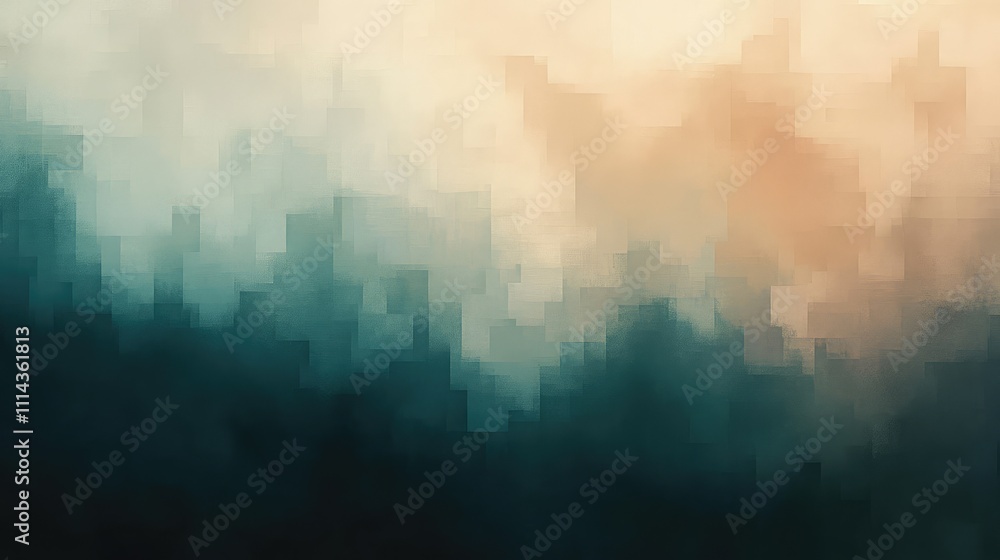 Aufkleber a pixelated overlay texture in pastel shades, creating a soft and dreamy effect on a smooth, dark ba