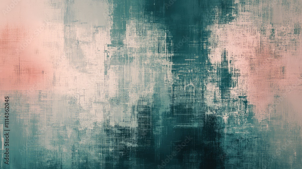 Poster a pixelated overlay texture in pastel shades, creating a soft and dreamy effect on a smooth, dark ba