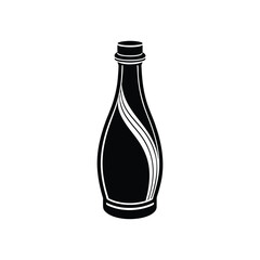 Minimalist Glass Bottle Vector Art Illustration on White Background