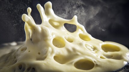 A piece of cheese decorated with white icing, ideal for baking and decorating