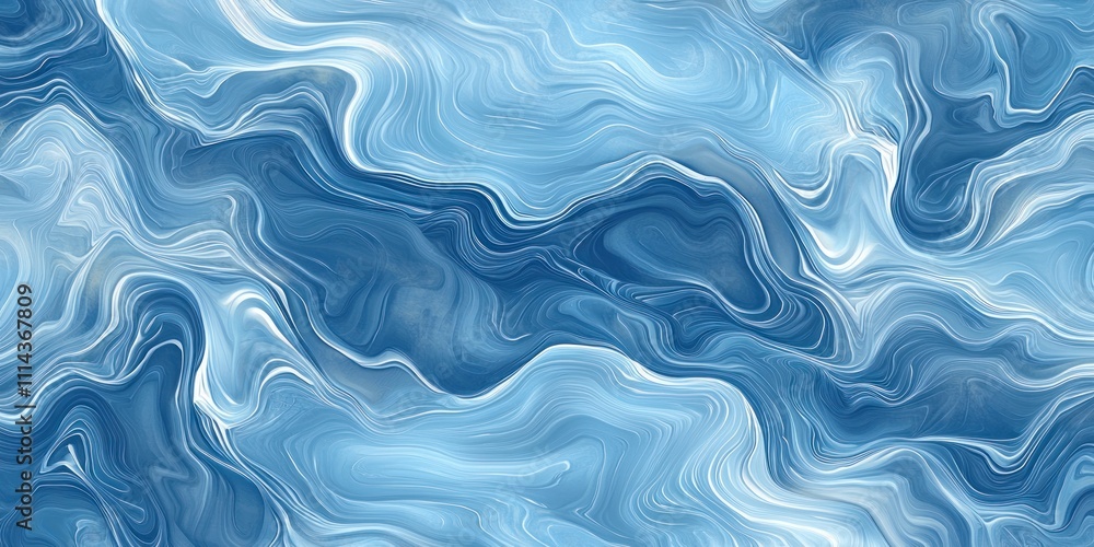 Poster a calming abstract blue background with soft, flowing patterns resembling ocean waves.