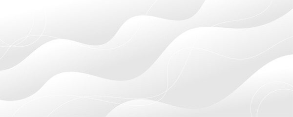 White and light gray abstract wave gradient luxury texture paper wave background. Smooth and clean modern abstract wave curve line banner background design. Vector illustration.