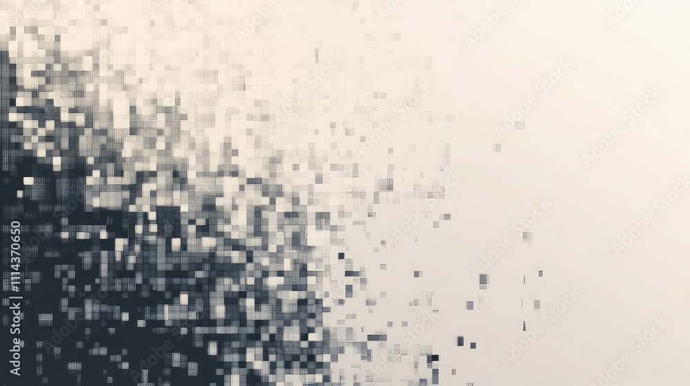 Poster a simple muted pixel background with light taupe and gray hues, offering a subtle digital texture fo