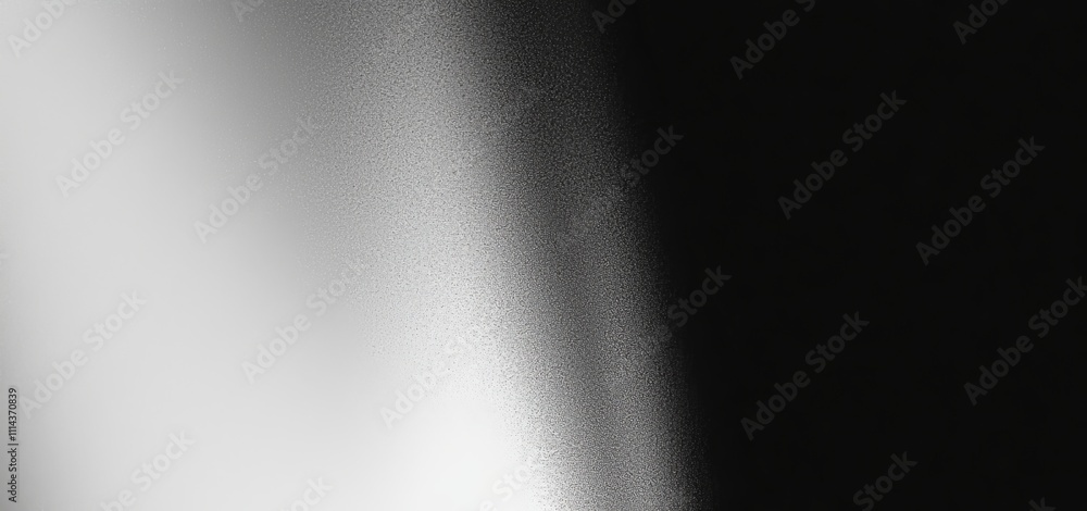 Leinwandbilder A grainy noise texture effect on a smooth black and white retro backdrop, featuring a gray gradient background, suitable for website header design.
