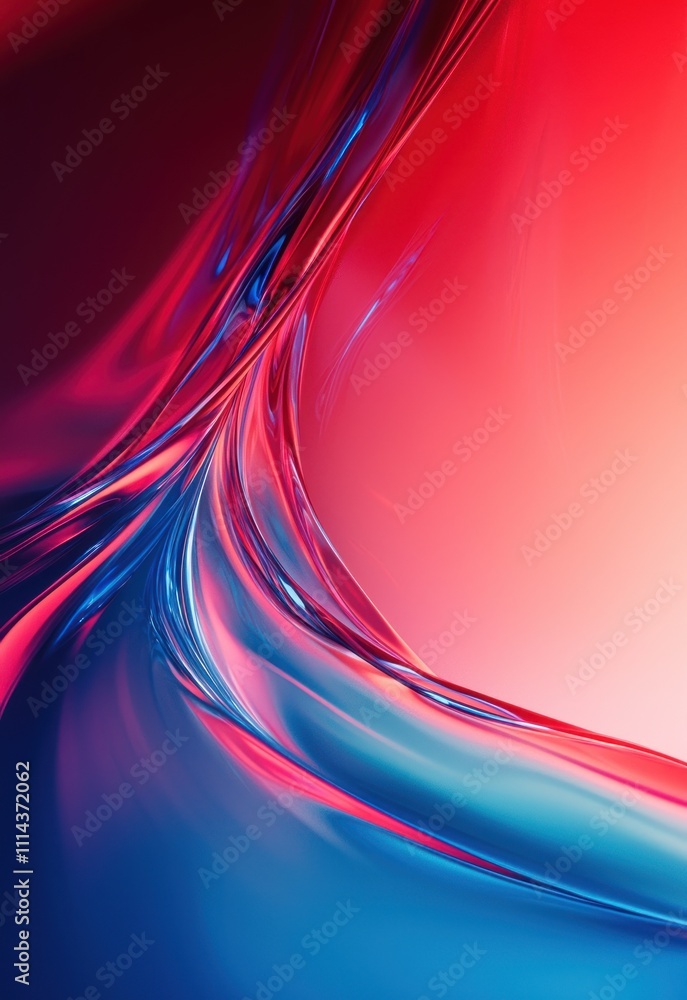 Poster a smooth red and blue gradient background with a playful and modern aesthetic.