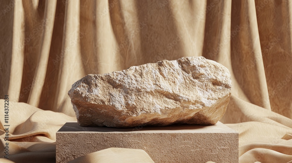 Aufkleber create a 3d mosaic podium background with stones