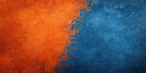 A rich orange and blue background with layered textures and a bold, creative feel.