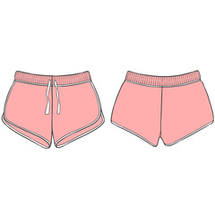 light pink women shorts mockup