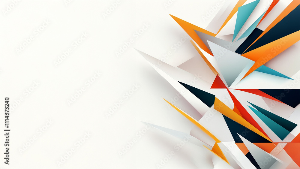 Poster vibrant geometric shapes create a dynamic and modern design composition