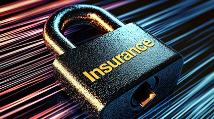Secure lock emphasizing insurance protection and safety measures in a digital setting