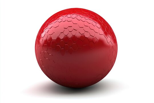 A red ball with cracks on a white surface